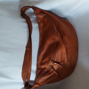 BORSE IN PELLE brown leather crossbody purse made in Italy